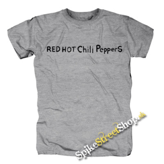 RED HOT CHILI PEPPERS - Written Logo By The Way - sivé pánske tričko