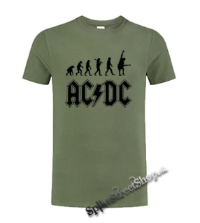 AC/DC - Hardrock Evolution - olivové detské tričko