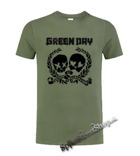 GREEN DAY - 21 st Century Breakdown Skulls - olivové detské tričko