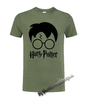 HARRY POTTER - Glasses Bold Crest With Logo - olivové detské tričko