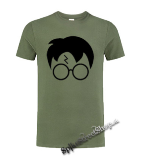 HARRY POTTER - Glasses Bold Crest - olivové detské tričko