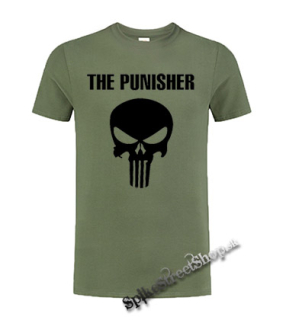 PUNISHER - Logo & Skull - olivové detské tričko