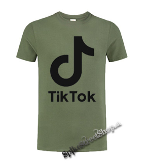 TIK TOK - Logo - olivové detské tričko