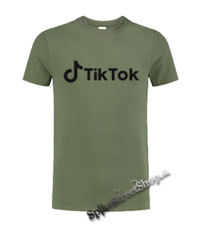 TIK TOK - Logo - Motive 2 - olivové detské tričko