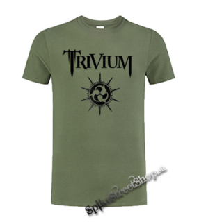 TRIVIUM - White Logo - olivové pánske tričko