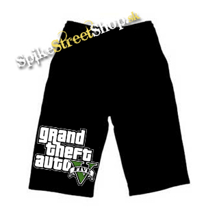 Kraťasy GTA - GRAND THEFT AUTO - V - Ľahké sieťované čierne letné šortky