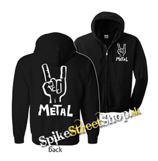 METAL - čierna detská mikina na zips