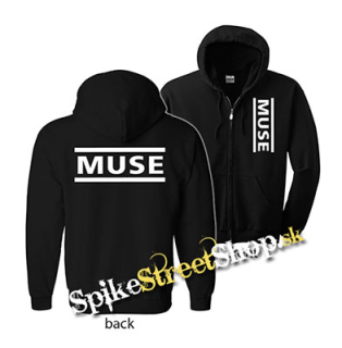 MUSE - Logo - čierna detská mikina na zips